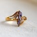 RESERVED Vintage Amethyst Marquise Marcasite Detail Ring