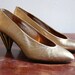 Vintage 1980s PRIVATE COLLECTION Copper Cone Heel Shoes Size 5