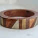 Vintage 1970s Geometric Patina Wood Bangle Bracelet