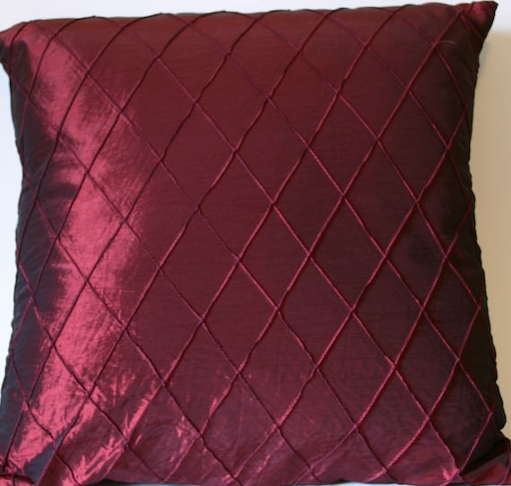 Burgundy Throw Pillow Cover Silky Red Cushion by sassypillows