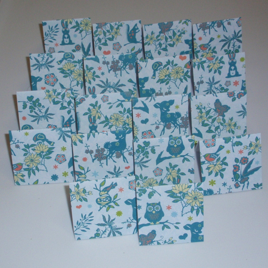 18 Mini Cards - blank for thank you notes - wildlife