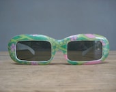 Vintage Mod Green & Pink Sunglasses