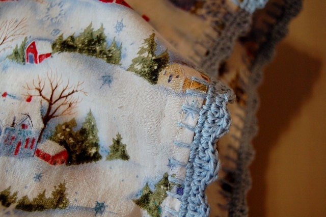 Pillowcase with crocheted edge