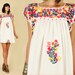 ViNtAgE 70's Oaxacan Floral Mexican Embroidered MiNi Dress Tunic