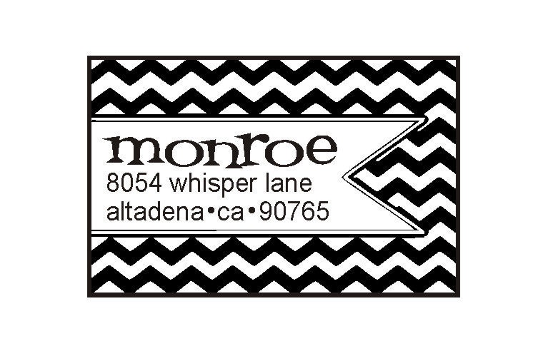 Modern Chevron Stripe Return Address Stamp - Cute Address Label Stamp