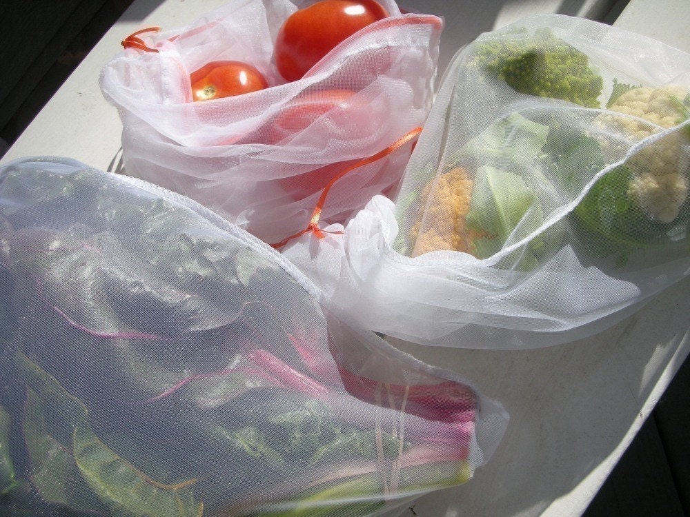 Combo 5 pack-reusable, washable produce bags