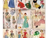 Vintage Apron Sewing Pattern Digital Collage Sheet  - INSTANT DOWNLOAD