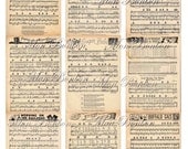 Digital Collage Sheet of Vintage 1930s Music Sheets  - INSTANT DOWNLOAD