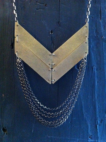Hinged Chevron Drape Necklace