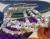 Name bracelet, Sterling silver, Swarovski crystals, Mother Bracelet, Grandmother Bracelet, Custom Bracelet