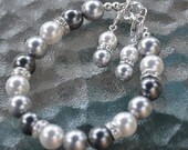Swarovski pearls and sterling silver set - Bracelet and Earrings