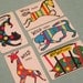Vintage Colorful Animal Wild Cards - Set of 5 - ONLY SET