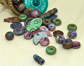 Cool Colors in Polymer Clay for Jewelry Components or Mixed Media Supplies