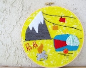 Embroidery Home Decor - Retro Camping Scene