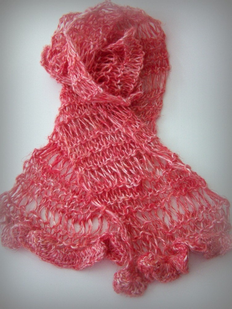 Poppies Red Linen Scarf Women's Vegan