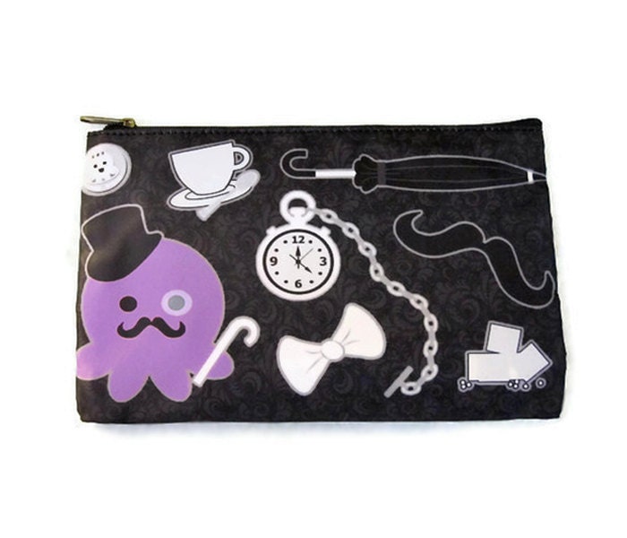 Gentleman Octopus Zipper Pouch LARGE