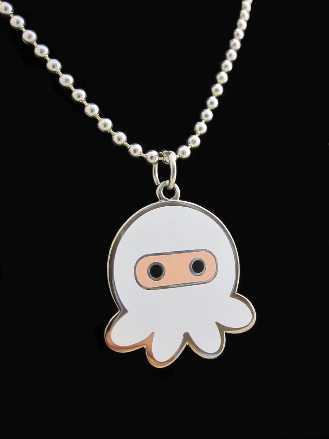 Deluxe Metal Reversible Ninja Octopus Necklace