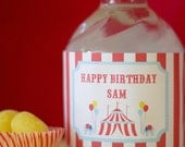 Circus Carnival Water Bottle Labels - PRINTABLE only