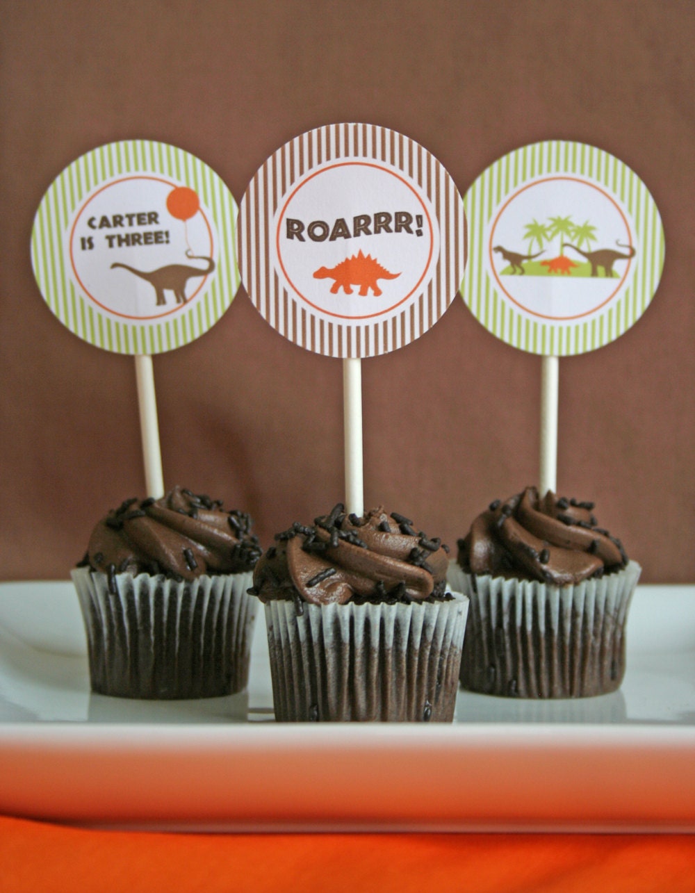 Cupcake Toppers - Dinosaur - PRINTABLE only Il_570xn