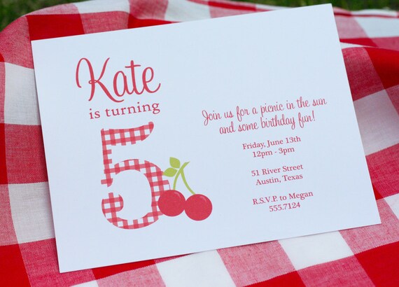 Cherry Birthday Party Invitation - PRINTABLE only Il_570xn