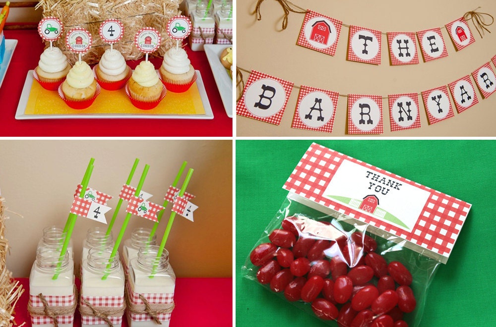 Farm Barnyard Birthday Party - PRINTABLE only