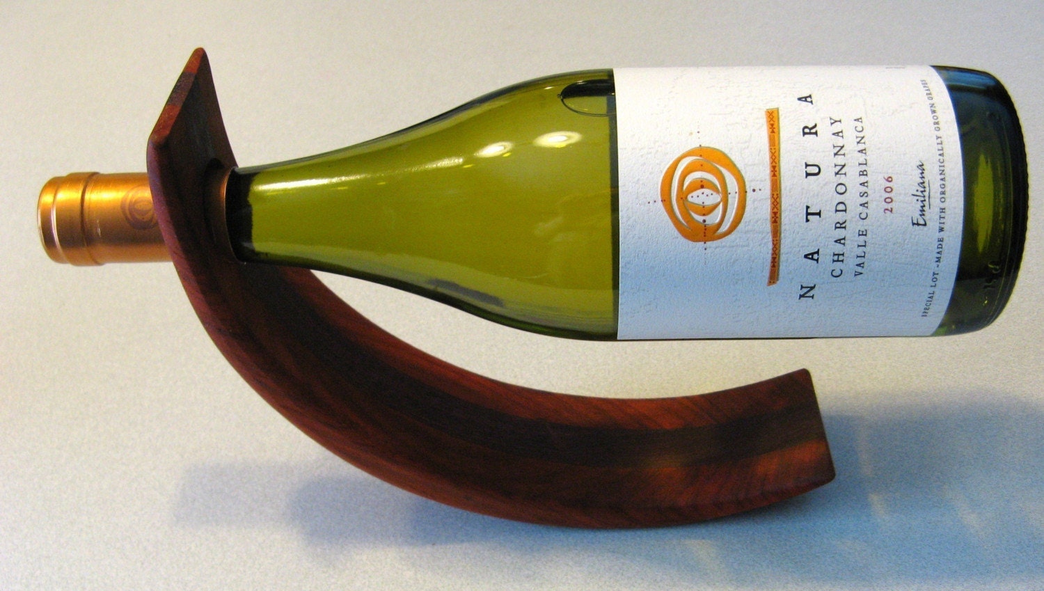 Amazing Balancing Wine Bottle Holder Made Of Two Woods