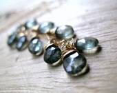 Moss Aquamarine Necklace In 14K Gold Fill - Wire Wrapped, Cascade, March Birthstone - Waterfall