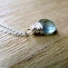 Moss Aquamarine Necklace - Wire Wrapped briolette In Sterling Silver March Birthstone, Ready To Ship