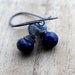 Sapphire Labradorite Earrings, Sterling Silver, Blue Flash Drops, Sodalite Blue Fashion - Midnight