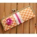 Kisslock Frame Wallet with Orange and White Polka Dot Fabric and Pink and White Ruffle