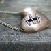 Sutured Heart necklace natural bronze brass chain