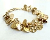 Amelia Bracelet with Hammered Matte Gold Circle Charms