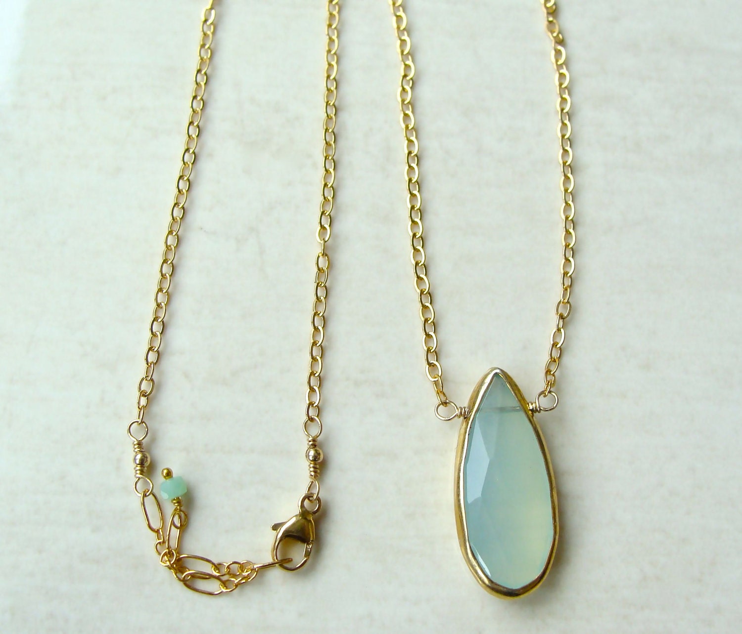 Rialta Necklace with Aqua Chalcedony