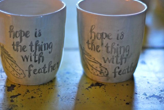hope is the thing with feathers tumbler- MADE TO ORDER