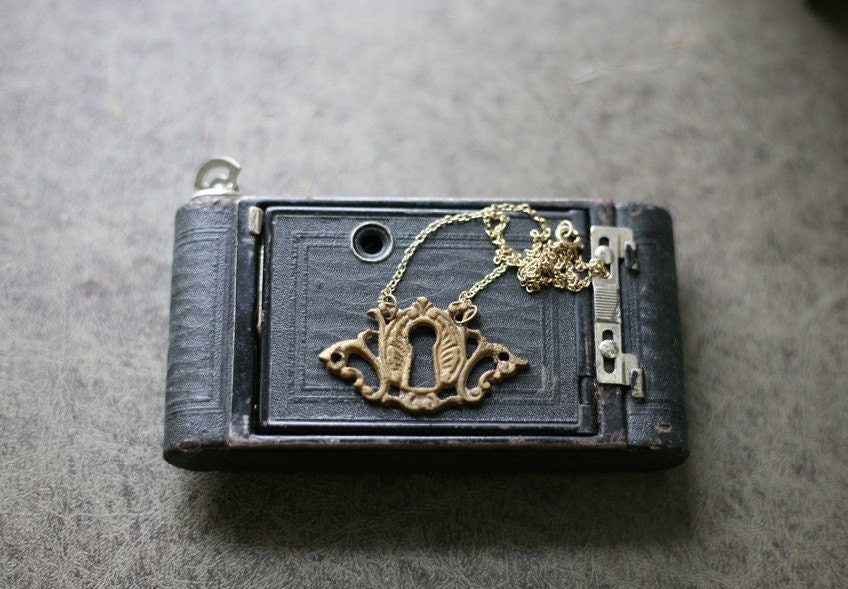 antique key and plate bff necklaces