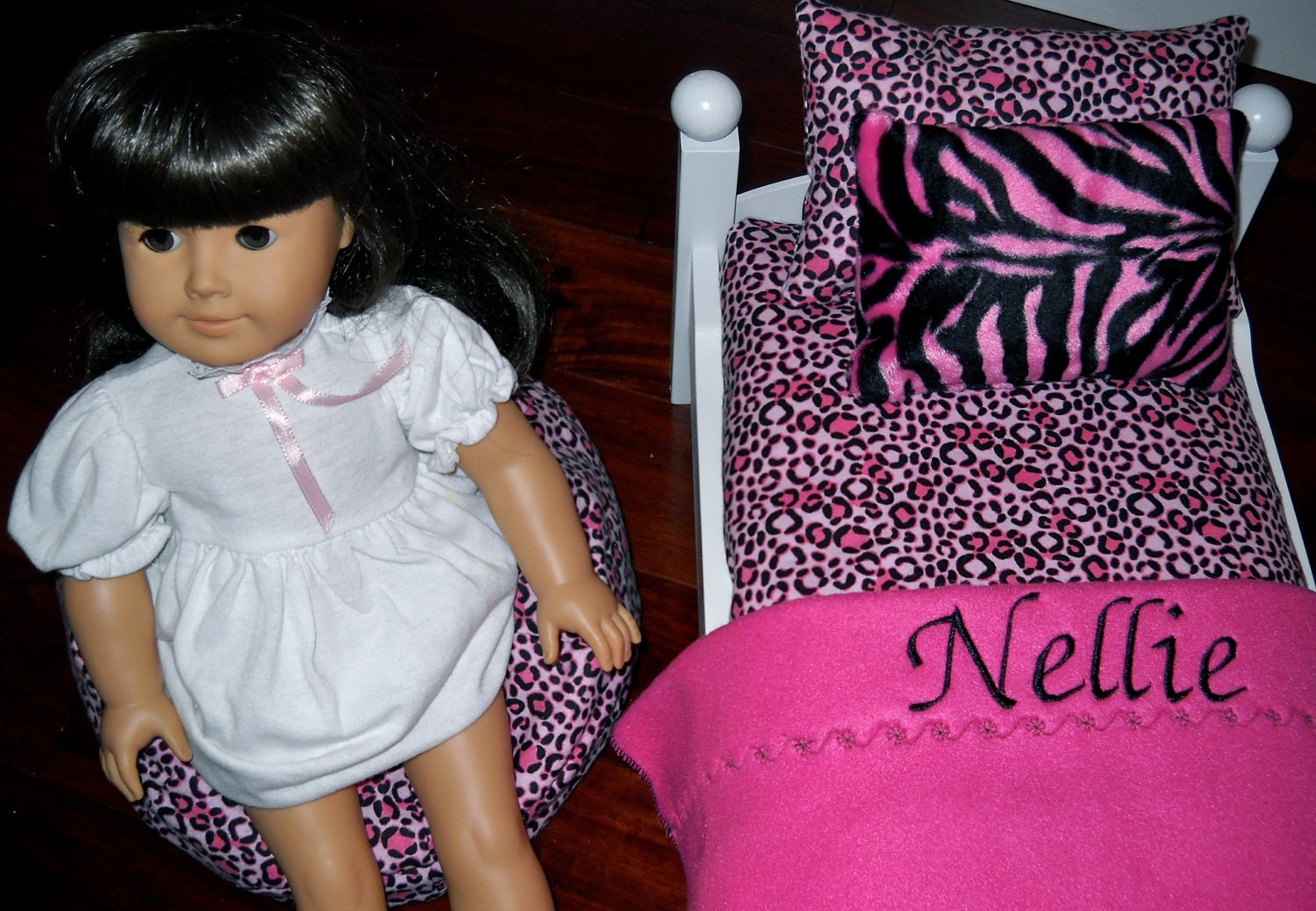 For Alice Pink Cheetah Personalized ANY NAME Bedding Set and matching Bean Bag Chair