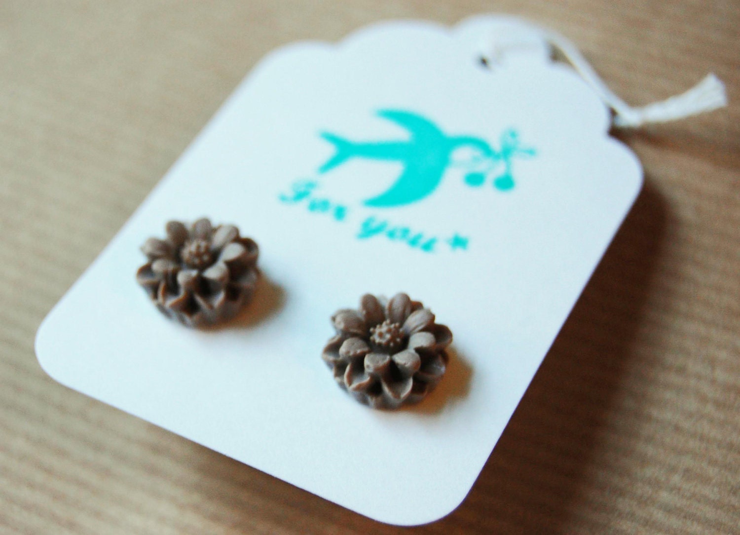 Cappuccino Flower Earrings