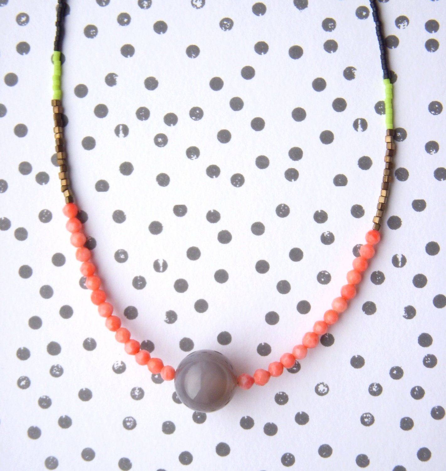 Modern beaded necklace.