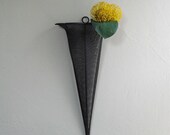 Vintage Wall Pocket Cone : Metal Wall Hanging Planter - solsticehome