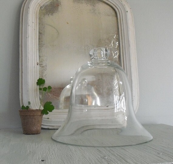 Vintage Glass Garden Cloche by solsticehome on Etsy