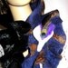 Felted Scarf Neck warmer with Felted Peacock pin Purple Black
