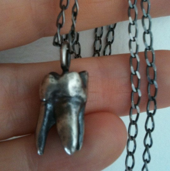 The Molar Tooth - sterling silver necklace - RedSofa jewelry