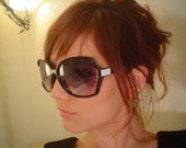 TERRI BLACK Vintage 1960 70's style Retro shades Oversized women SUNGLASSES with any headband order