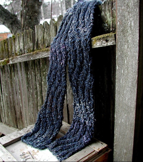 Blue Waves Ragg Scarf