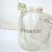 Urban Farmhouse Glass Vase Number 3 Typography Industrial Accents Shabby Home Decor