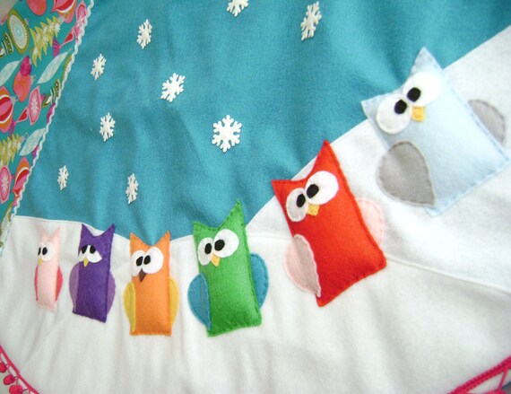 christmas tree skirt jingle jangle teal felt by redmarionette christmas tree skirt jingle jangle teal felt by redmarionette