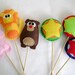 Felt Cupcake Toppers - Cheerful Circus - Set of Six Party Favors - Made to Order - Lion Elephant Bear