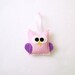 Felt Holiday Ornament - Sylvia the Pink Baby Owl