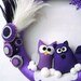 Holiday Yarn Wreath - Silent Night - Made to Order - Purple Owl and Raccoon
