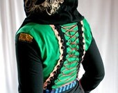 corset hoodie shrug custom top - handmade to order - smarmyclothes diy